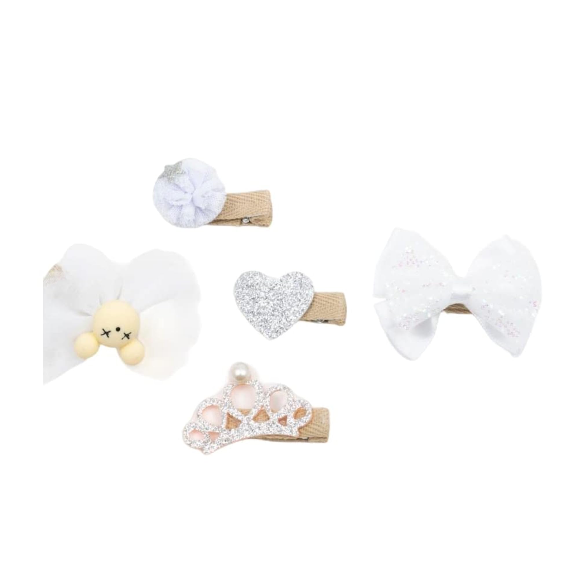 Sparkling Silver Sensation Hair Clips Set, Set of 5